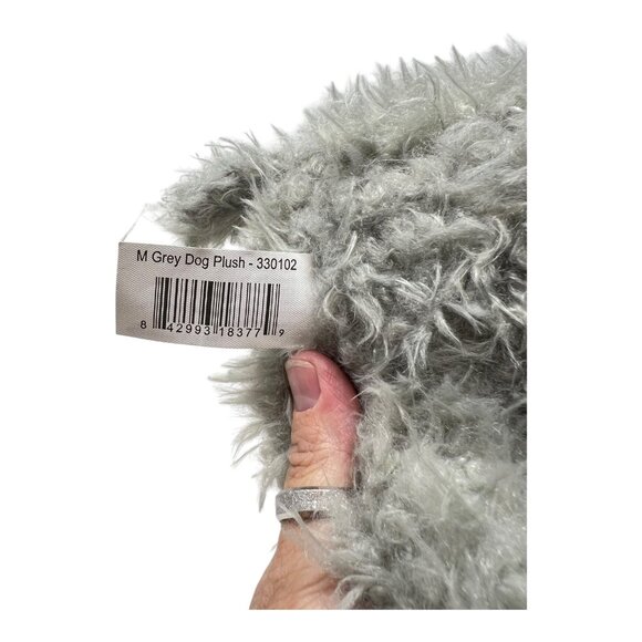 Walmart Shaggy Gray Puppy Dog Plush Pink Bow Heart - Picture 10 of 12